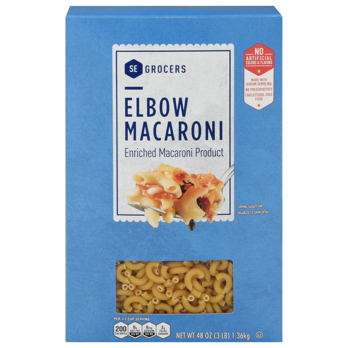 slide 1 of 1, SE Grocers Elbow Macaroni, 3 lb