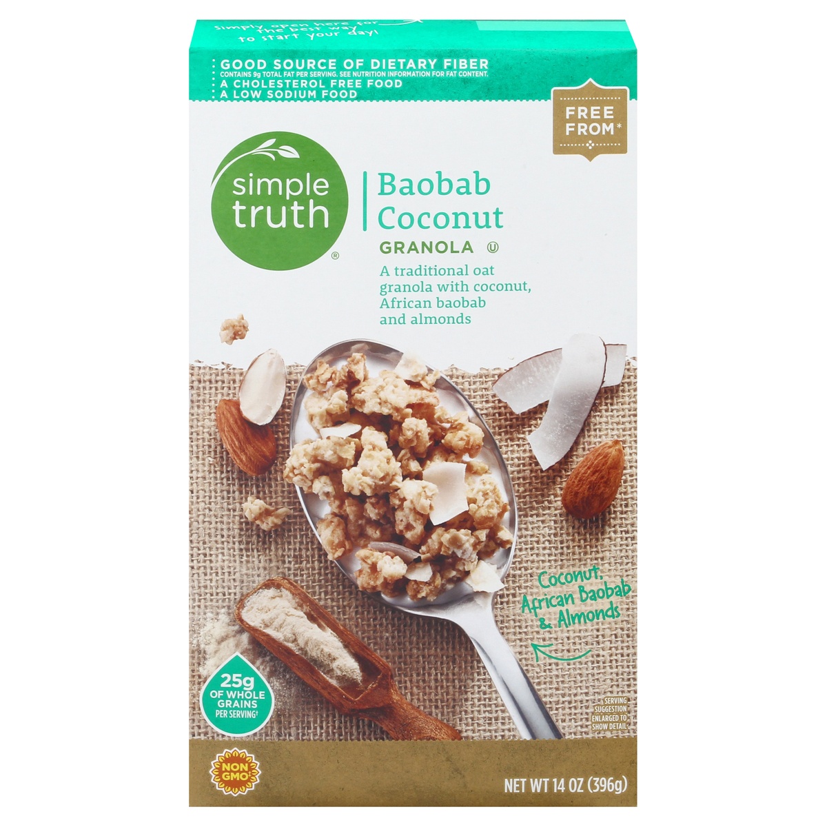 slide 1 of 10, Simple Truth Baobab Coconut Granola, 14 oz