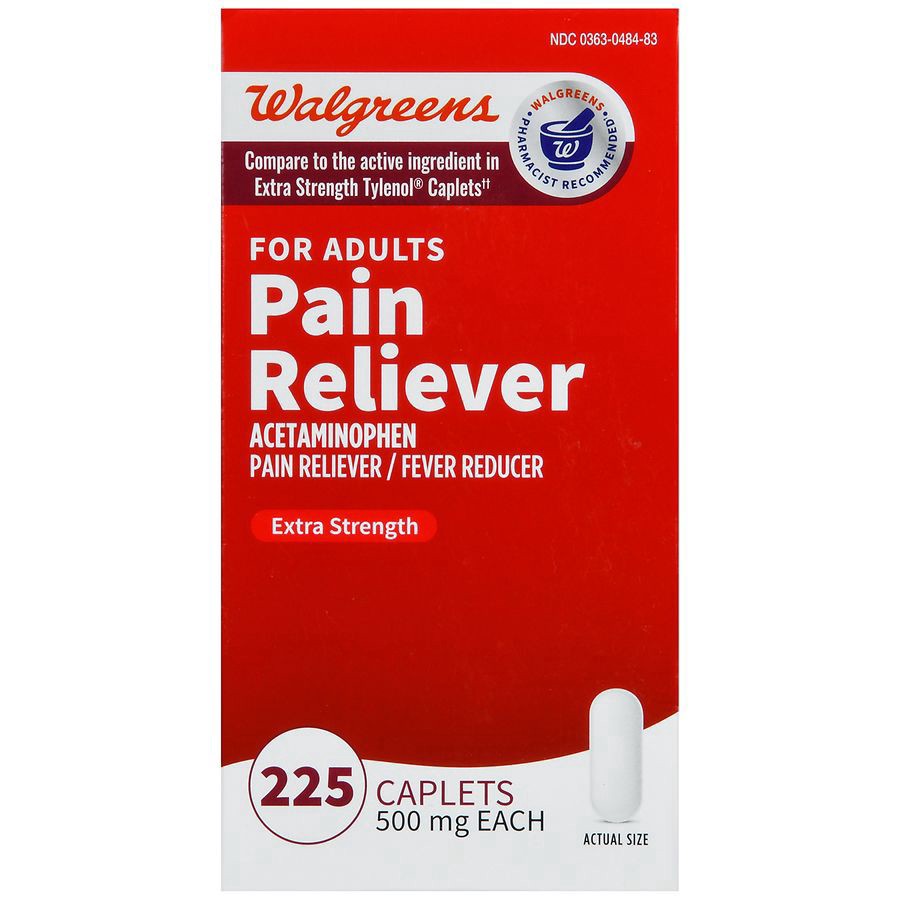slide 5 of 5, Walgreens Extra Strength Acetaminophen Caplets, 500 mg, 225 ct