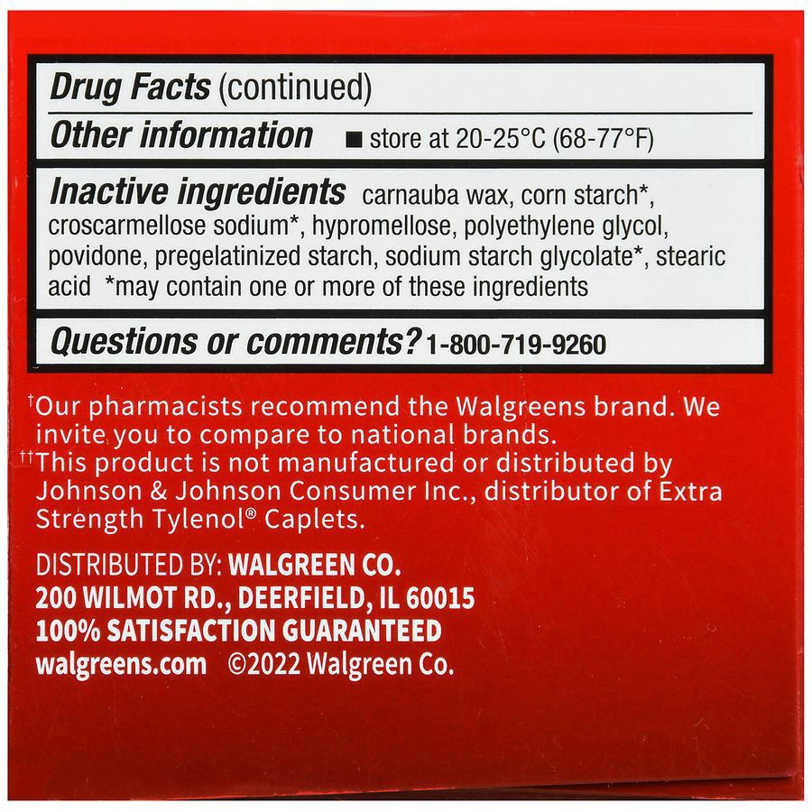 slide 2 of 5, Walgreens Extra Strength Acetaminophen Caplets, 500 mg, 225 ct
