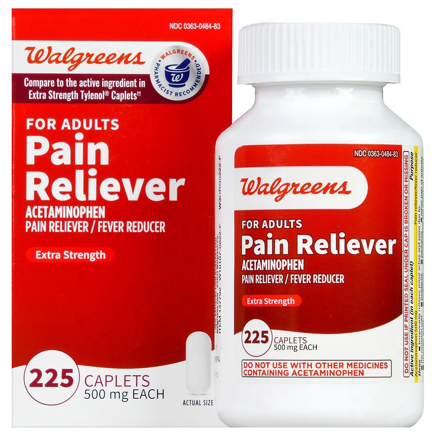 slide 1 of 5, Walgreens Extra Strength Acetaminophen Caplets, 500 mg, 225 ct