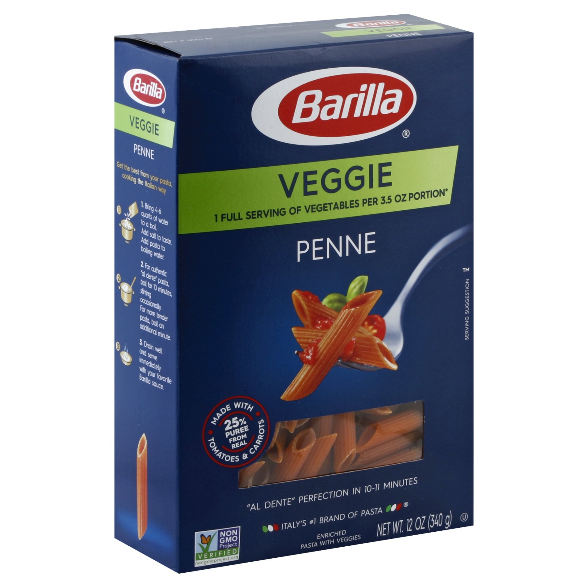 slide 1 of 8, Barilla Veggie Penne, 12 oz