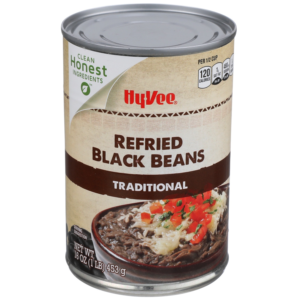 slide 1 of 1, Hy-vee Traditional Refried Black Beans, 16 oz