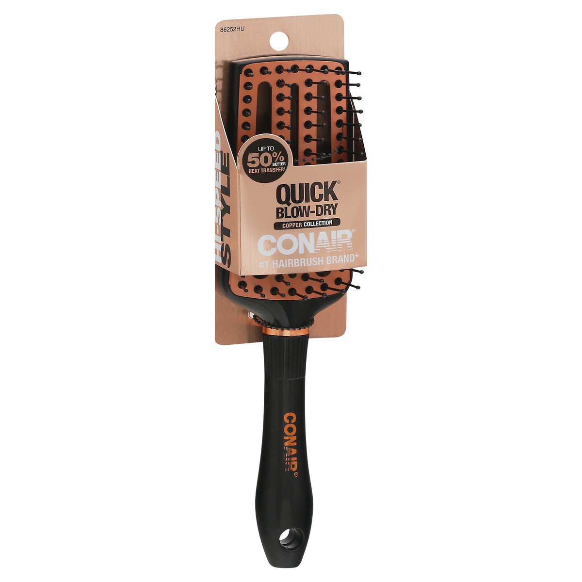 slide 8 of 9, Conair Copper Quick Blow Flat Brush, 1 ct