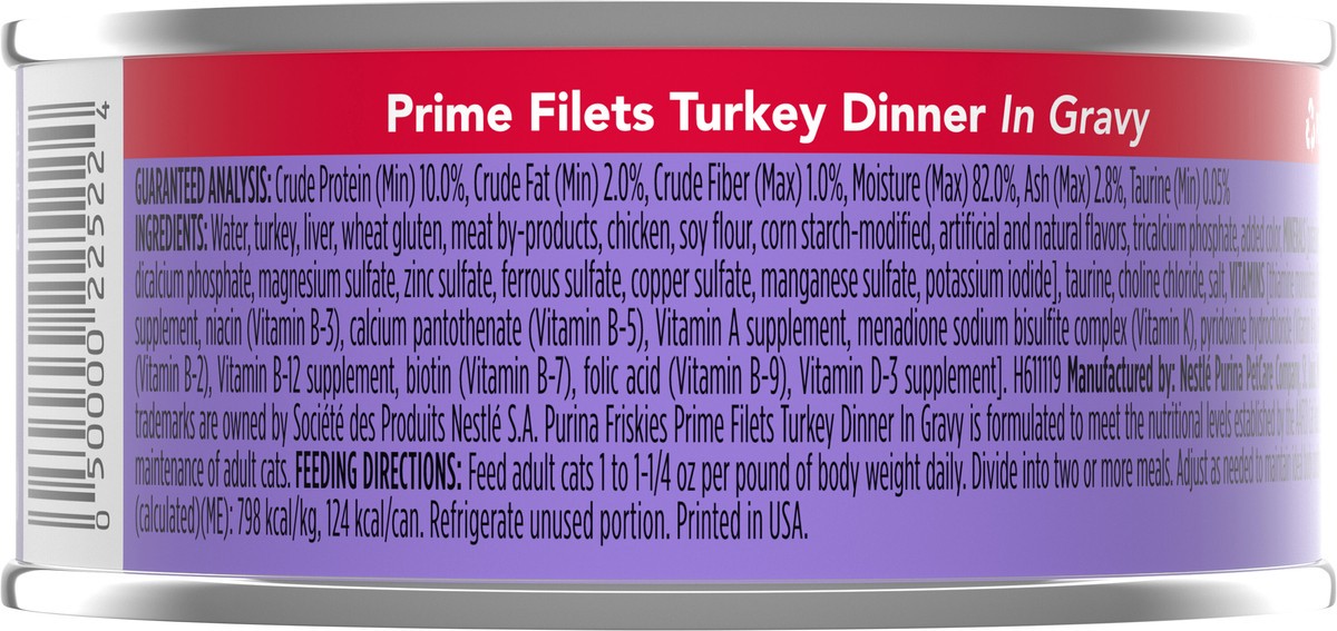 slide 2 of 7, Purina Friskies Prime Filets Wet Cat Food Turkey Dinner In Gravy - 5.5oz, 5.5 oz