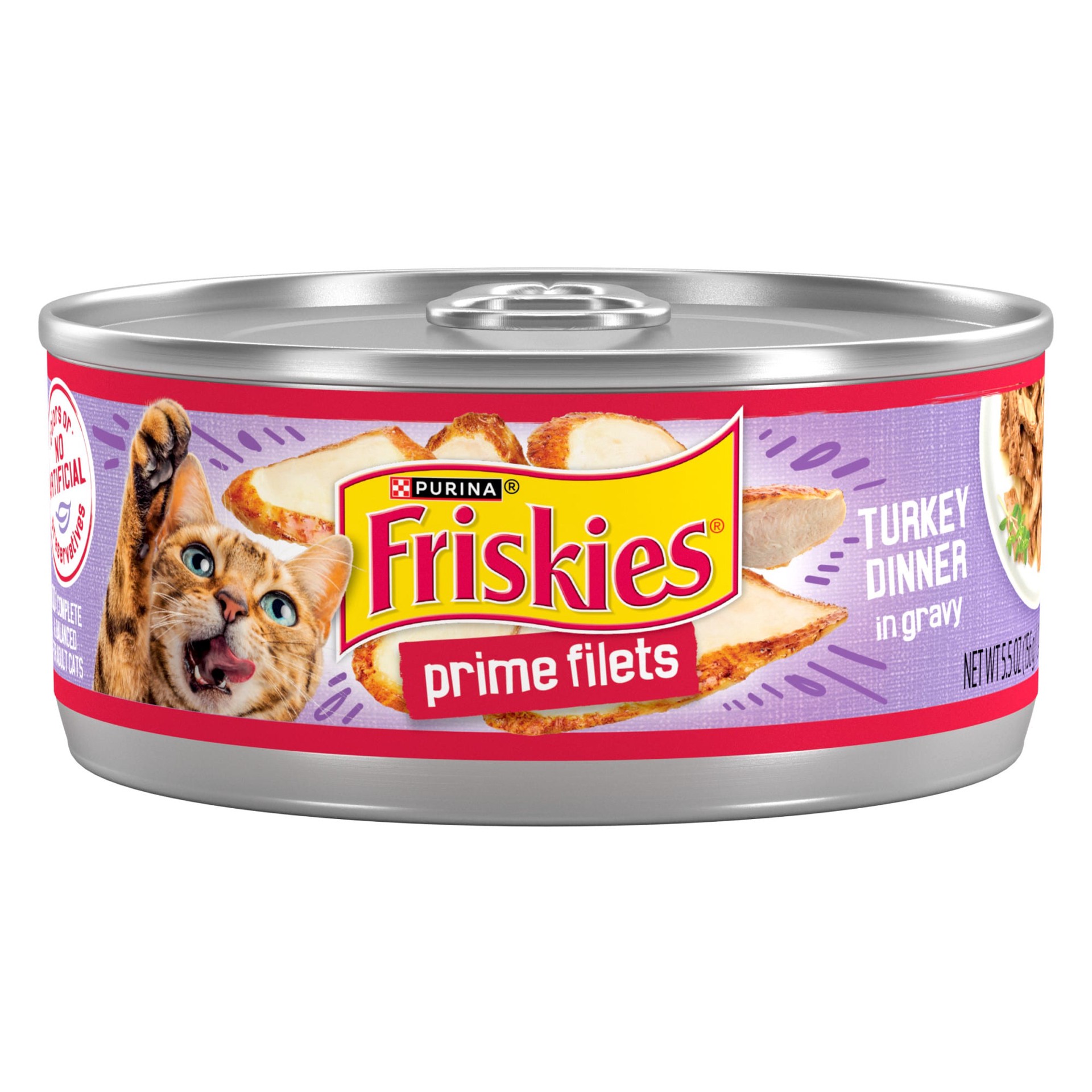 slide 1 of 7, Purina Friskies Prime Filets Wet Cat Food Turkey Dinner In Gravy - 5.5oz, 5.5 oz