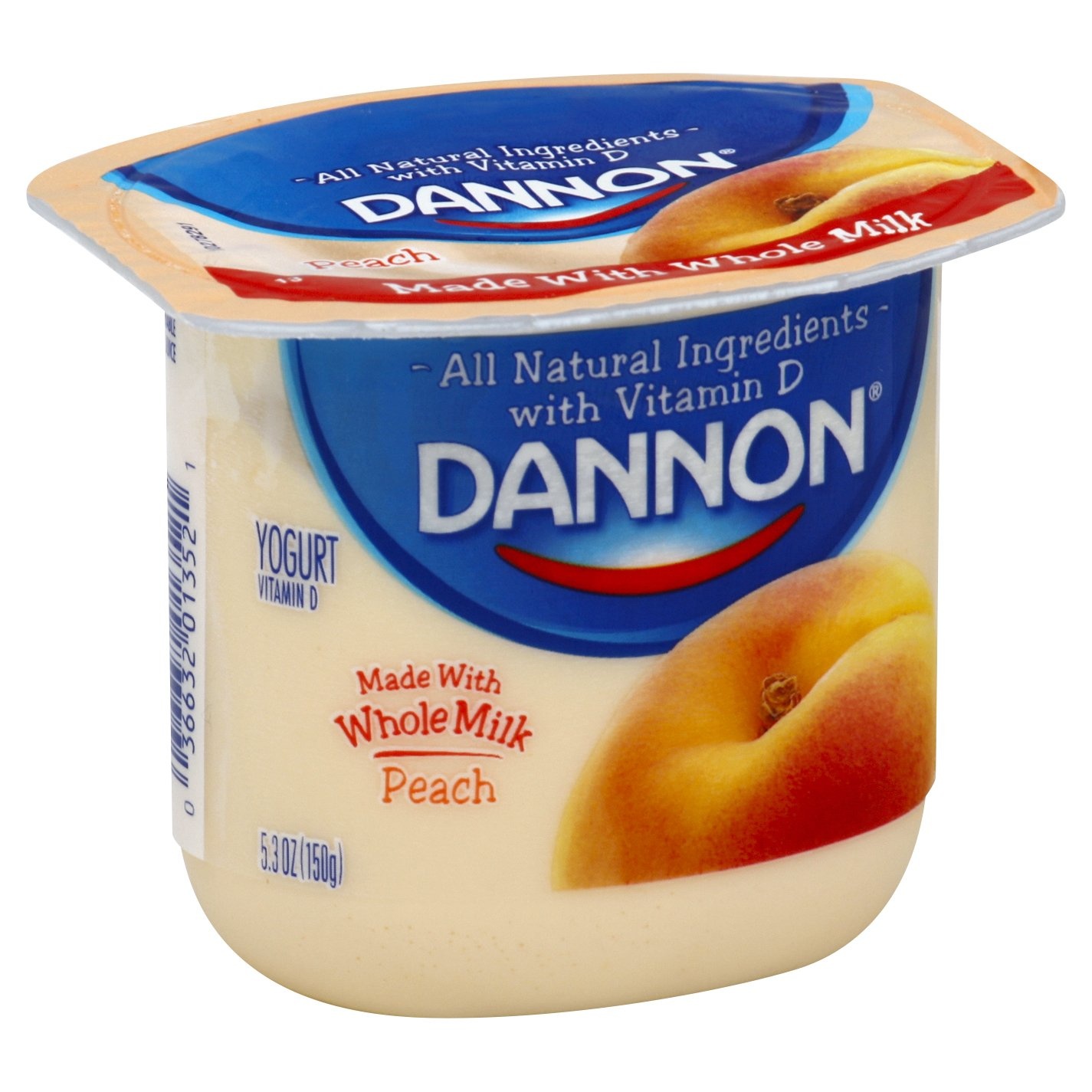 slide 1 of 5, Dannon Whole Milk Peach Yogurt, 5.3 oz