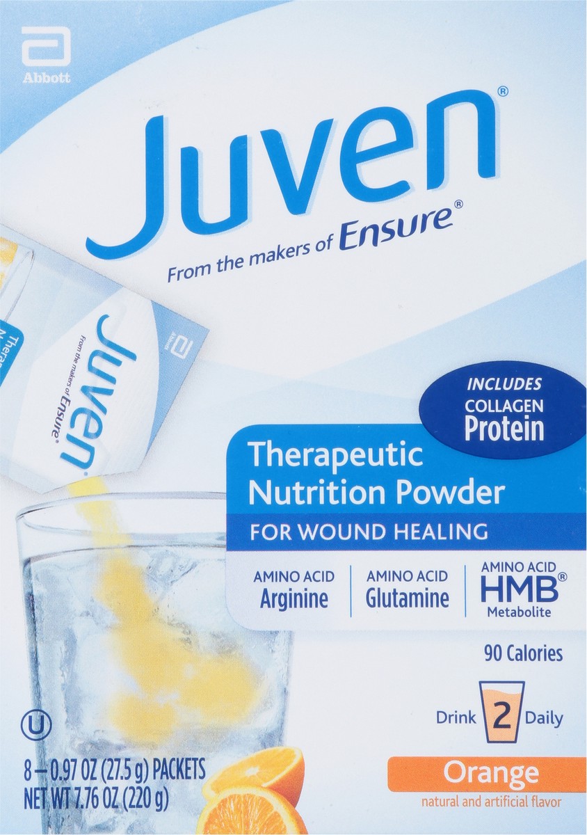 slide 8 of 13, Juven Therapeutic Orange Nutrition Powder 8 - 0.97 oz Packets, 8 ct