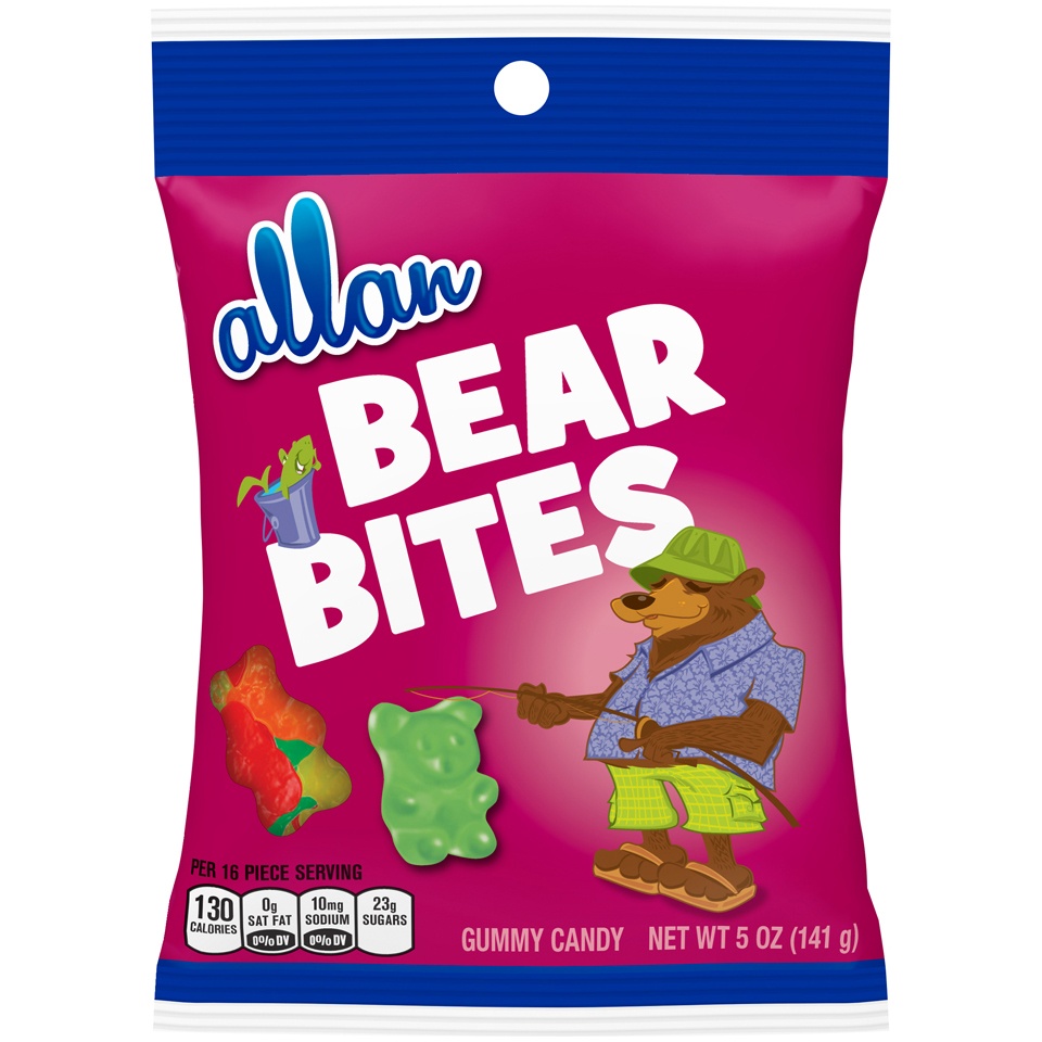 slide 1 of 4, Allan Gummy Bear Bites, 5 oz
