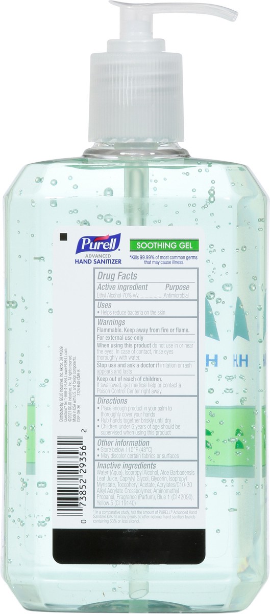 slide 4 of 9, PURELL Advanced Hand Sanitizer Soothing Gel, 24 fl oz Table Top Pump Bottle, 24 fl oz