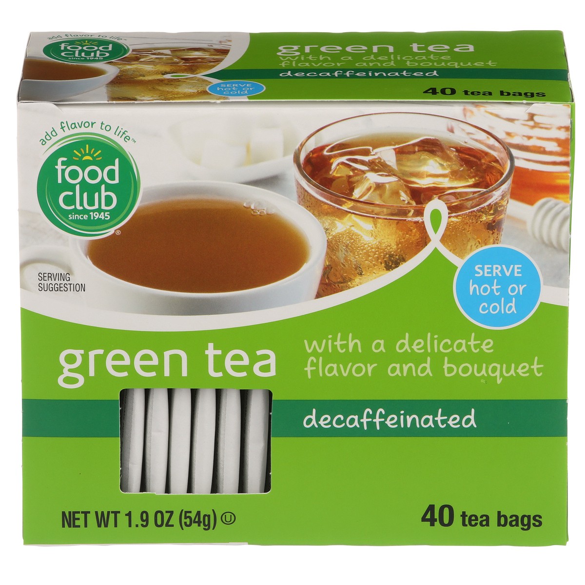 slide 1 of 8, Food Club Green Decaffeinated Tea Bags - 40 ct, 40 ct