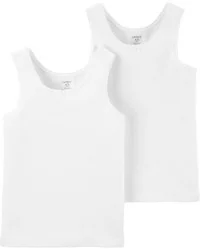Carter's 2-Pack Cotton Cami Tanks - White - Size 6-6X