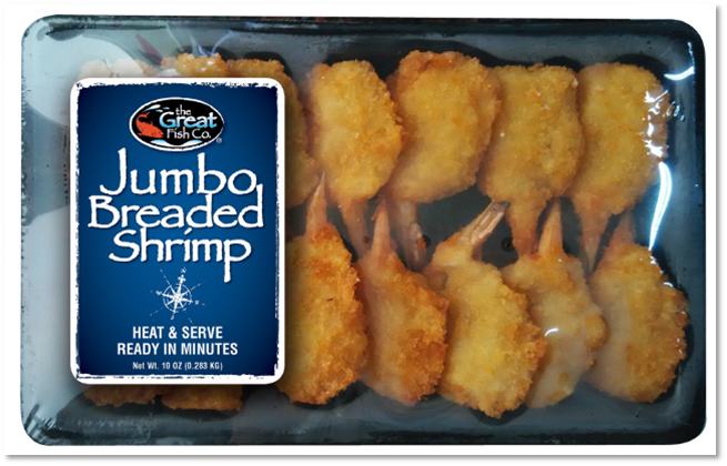 slide 1 of 1, The Great Fish Co. Jumbo Breaded Shrimp, 8 oz