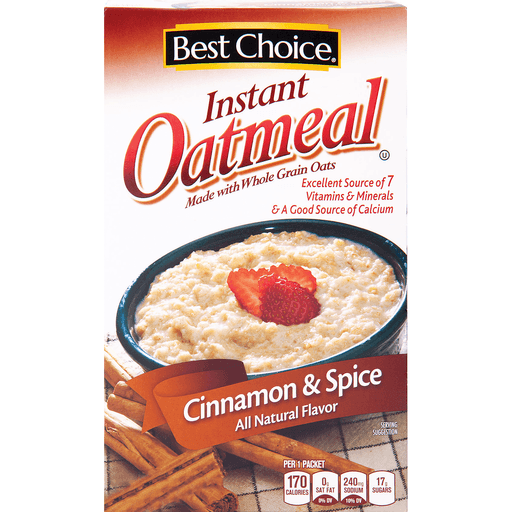 slide 1 of 1, Best Choice Cinnamon & Spice Instant Oatmeal, 10 ct