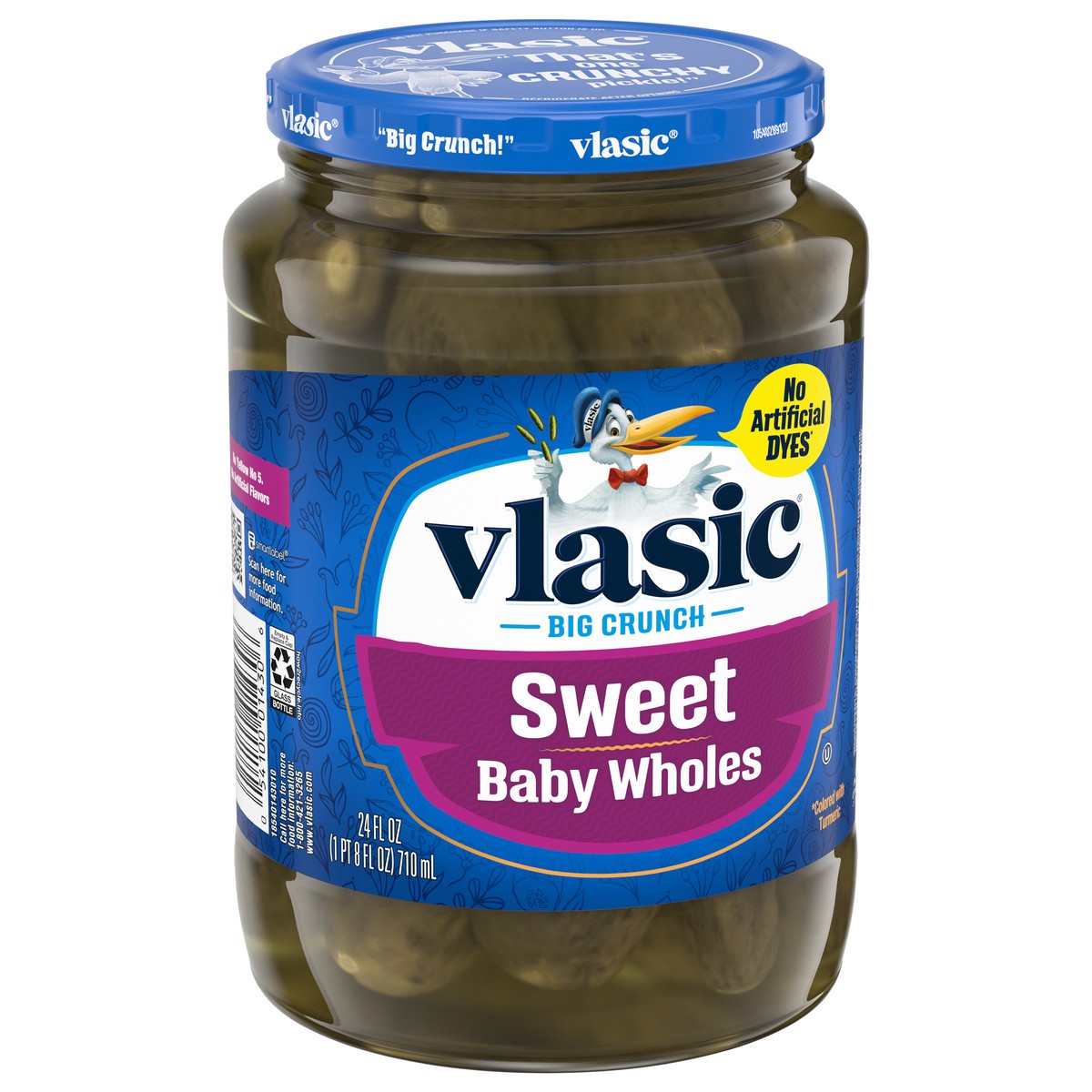 slide 8 of 9, Vlasic Baby Wholes Sweet Pickles 24 fl oz, 24 fl oz