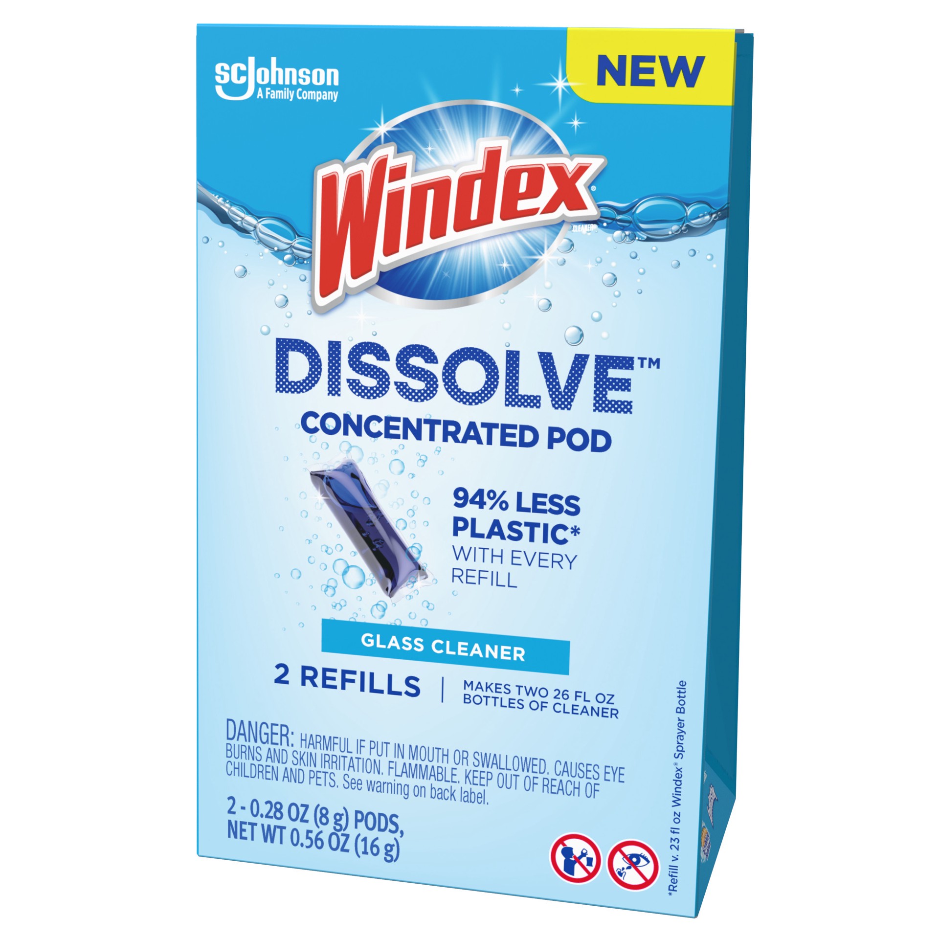 slide 2 of 5, Windex Dissolve Concentrated Pod Glass Cleaner 2 Refills 0.28 oz ea, 2 ct