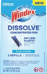 Windex Dissolve Concentrated Pod Glass Cleaner 2 Refills 0.28 oz ea
