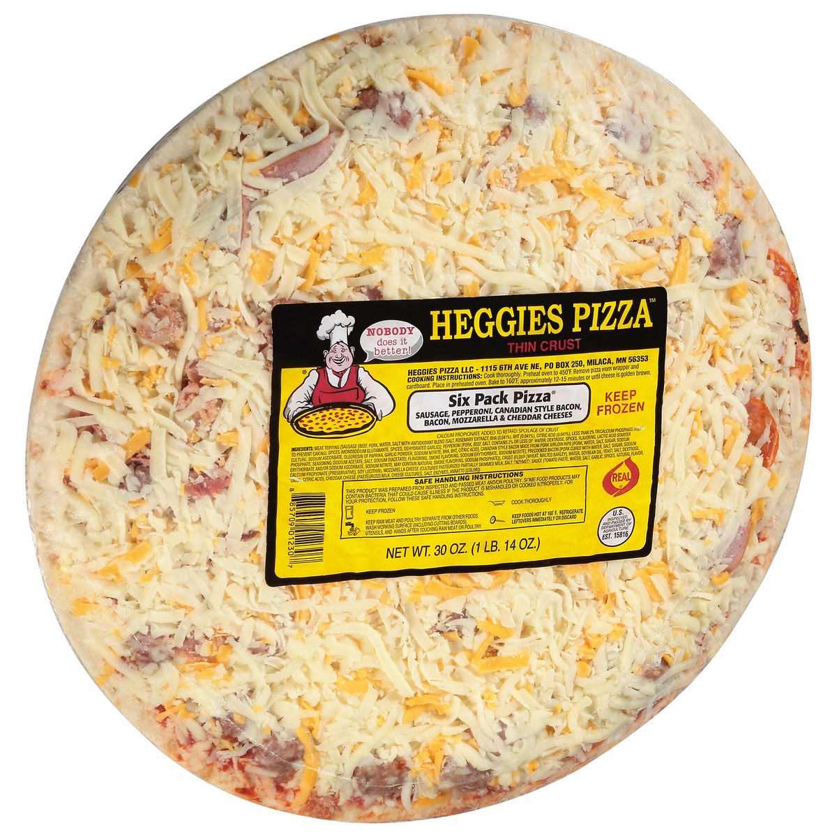 slide 9 of 9, Heggies Pizza, 30 oz