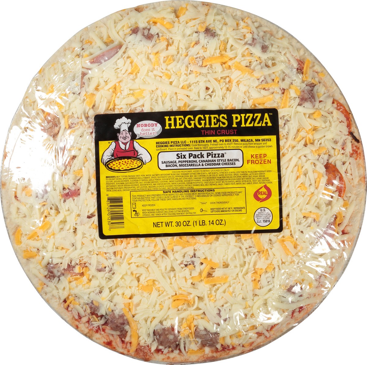 slide 2 of 9, Heggies Pizza, 30 oz