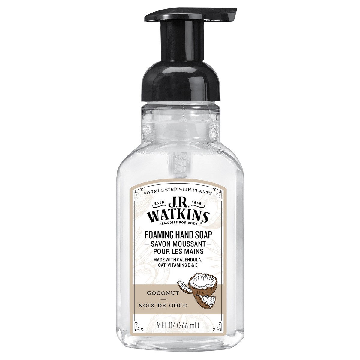 slide 7 of 7, J.R. Watkins Foaming Hand Soap, Coconut, 9 fl. oz., 9 fl oz