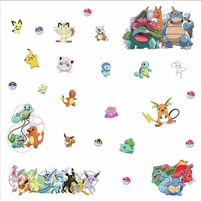 slide 2 of 4, RoomMates Pokemon Favorite Character Peel & Stick Decals Set, 25 ct