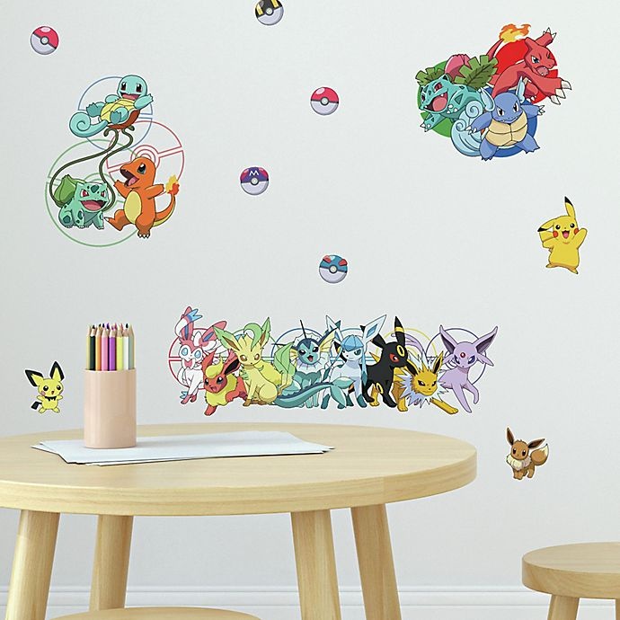 slide 3 of 4, RoomMates Pokemon Favorite Character Peel & Stick Decals Set, 25 ct