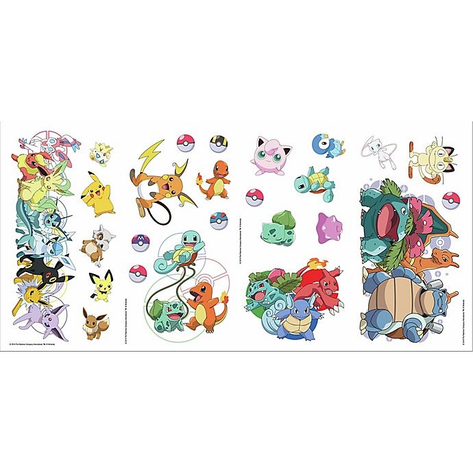 slide 1 of 4, RoomMates Pokemon Favorite Character Peel & Stick Decals Set, 25 ct