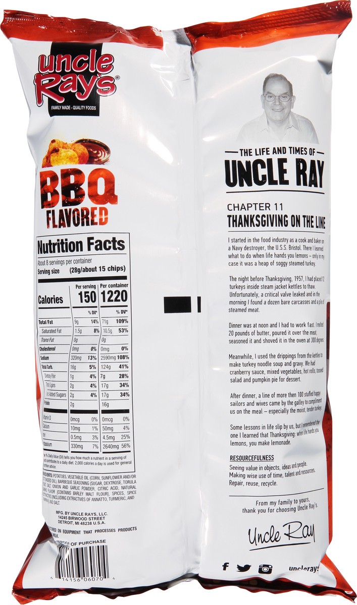 slide 5 of 9, Uncle Ray's BBQ Flavored Potato Chips 8 oz, 8 oz