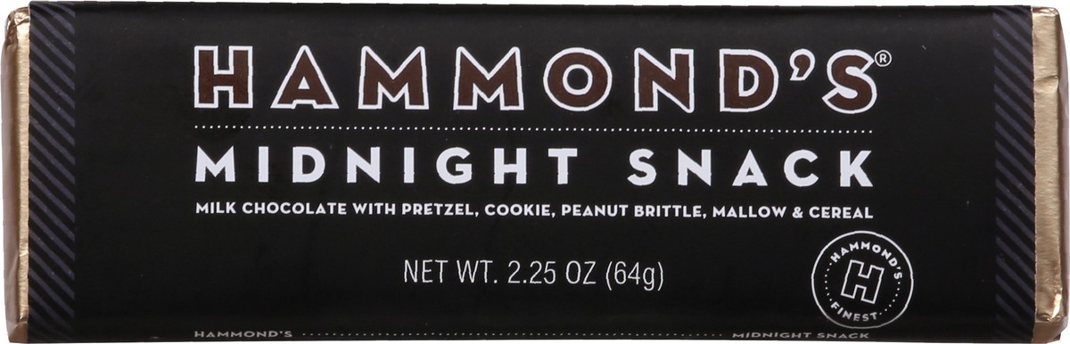 slide 6 of 9, Hammond's Midnight Snack Milk Chocolate with Pretzel, Cookie, Peanut Brittle, Mallow & Cereal 2.25 oz, 2.25 oz