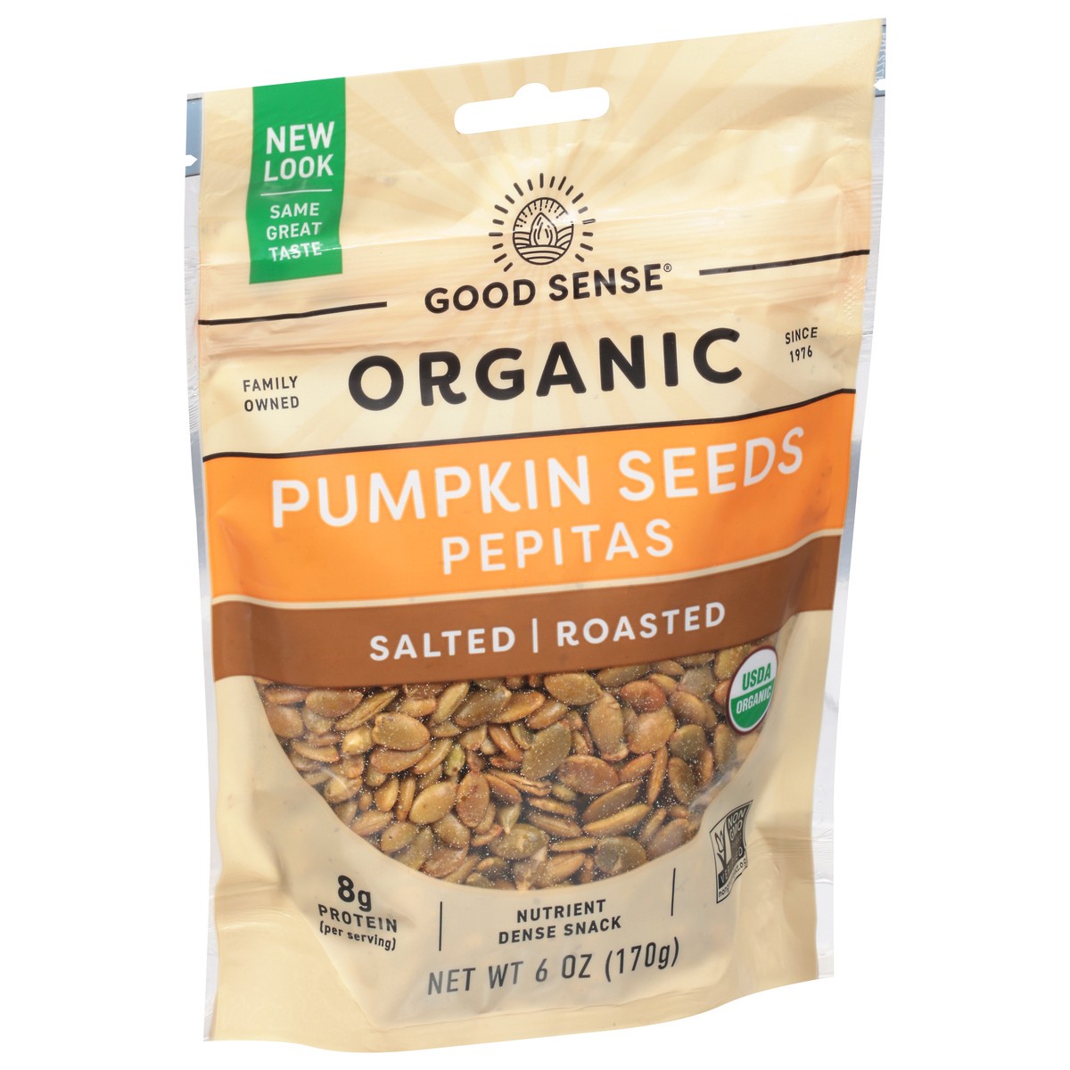 slide 2 of 9, Good Sense Organic Salted Roasted Pumpkin Seeds Pepitas 6 oz, 6 oz