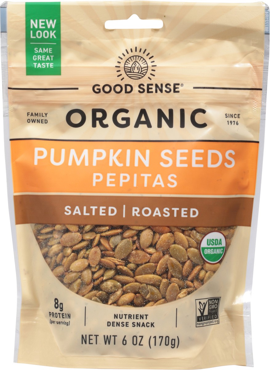 slide 6 of 9, Good Sense Organic Salted Roasted Pumpkin Seeds Pepitas 6 oz, 6 oz