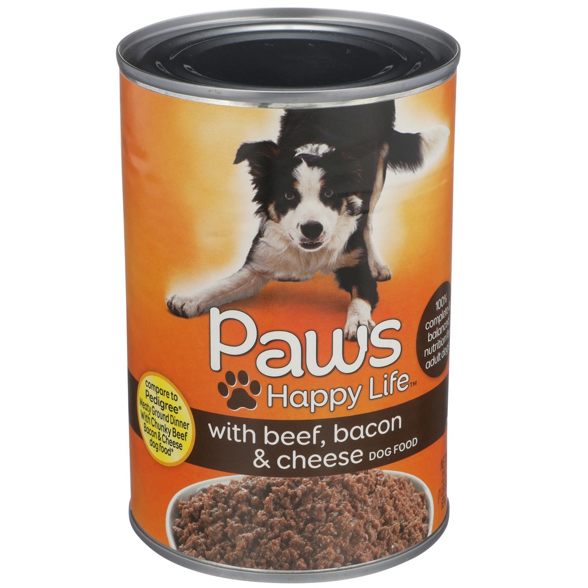 slide 5 of 9, Paws Happy Life Beef, Bacon & Cheese Dog Food, 22 oz