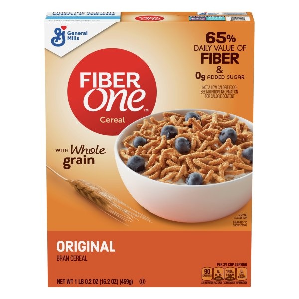 slide 1 of 1, Fiber One Original Bran Cereal with Whole Grain, 16.2 oz