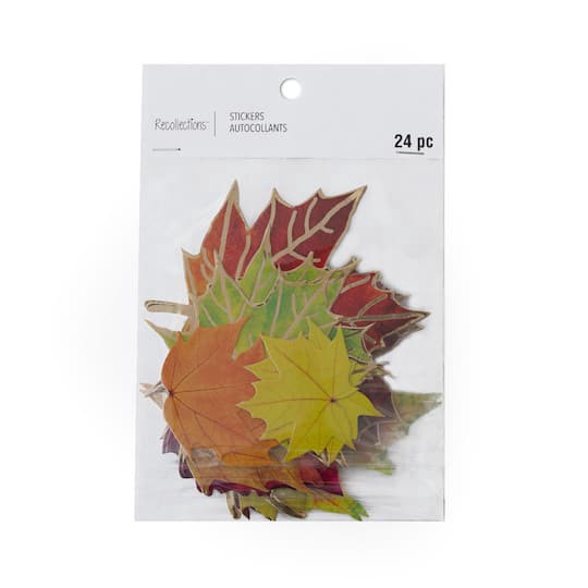 slide 1 of 5, Fall Leaf Die Cut Stickers By Recollections, 4 in x 6 in