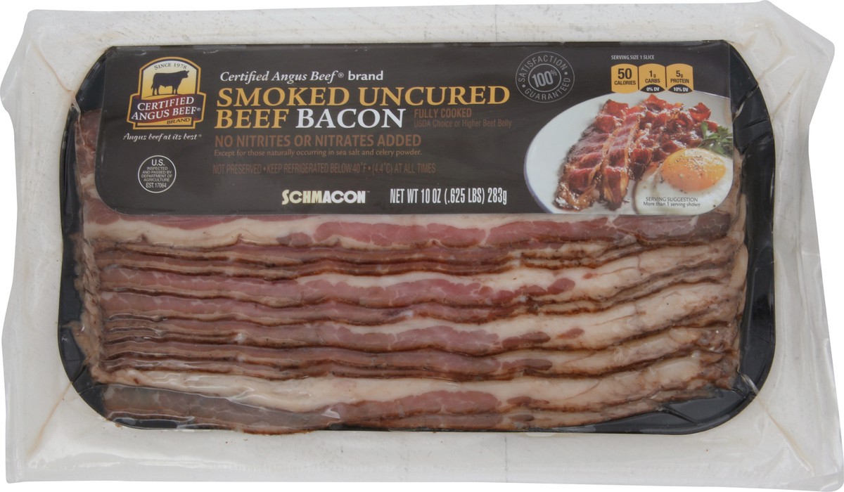 slide 2 of 2, Certified Angus Beef Uncured Smoked Beef Bacon 10 oz, 10 oz