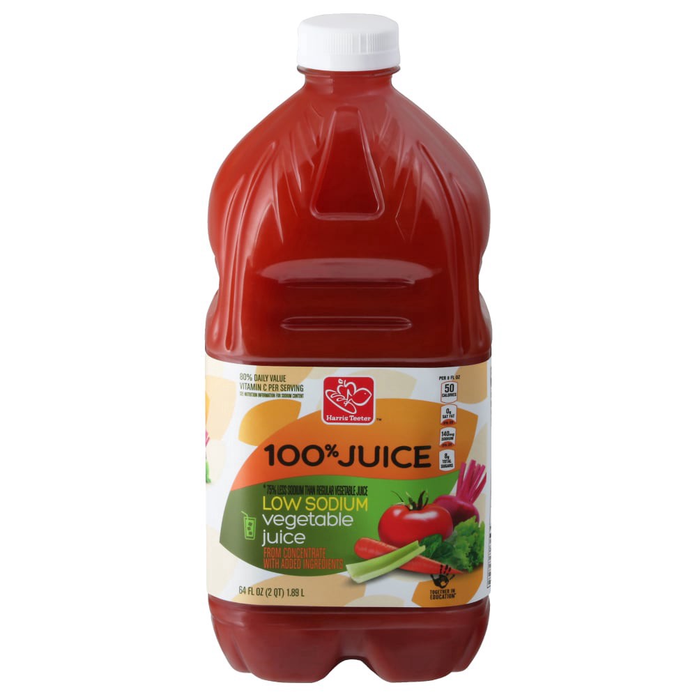 slide 4 of 4, Harris Teeter™ Low Sodium 100% Vegetable Juice Cocktail, 64 fl oz