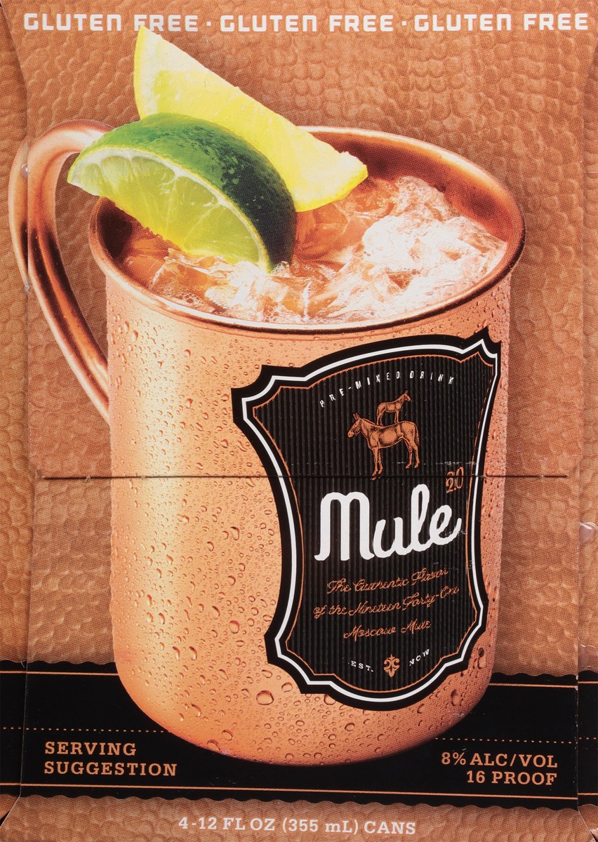 slide 4 of 9, Mule 2.0 Ginger & Lemon-Lime Flavor Moscow Mule Can 4 ea, 4 ct