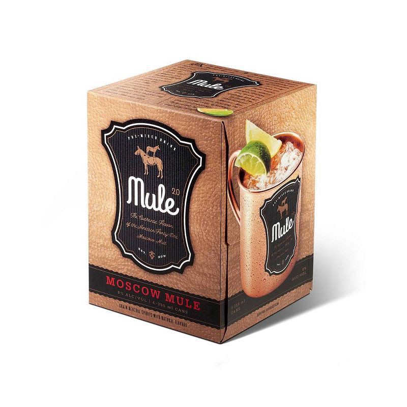 slide 1 of 9, Mule 2.0 Ginger & Lemon-Lime Flavor Moscow Mule Can 4 ea, 4 ct