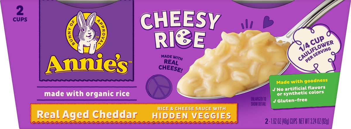 slide 6 of 9, Annie's Real Aged Cheddar Cheesy Rice 2 ea, 2 ct; 1.62 oz