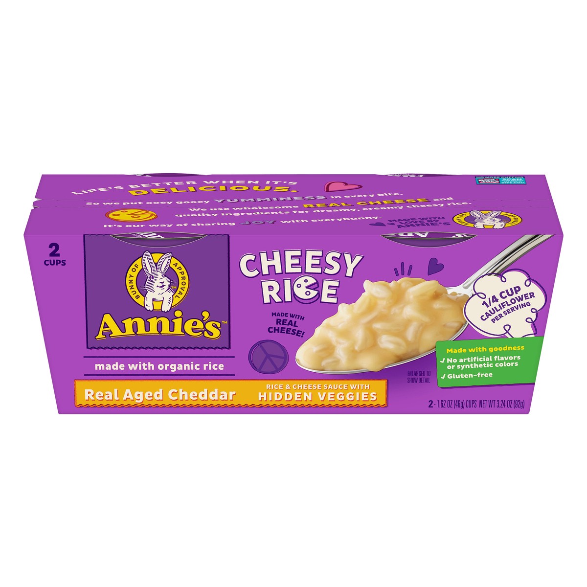 slide 1 of 9, Annie's Real Aged Cheddar Cheesy Rice 2 ea, 2 ct; 1.62 oz