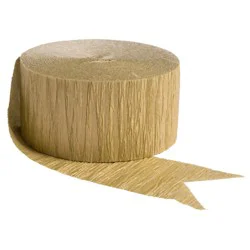 Amscan Go Brightly Crepe Paper Streamer, 5'' X 972'', Gold
