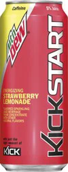 Mountain Dew Kickstart Sparkling Juice Beverage Energizing Strawberry Lemonade 16 Fl Oz