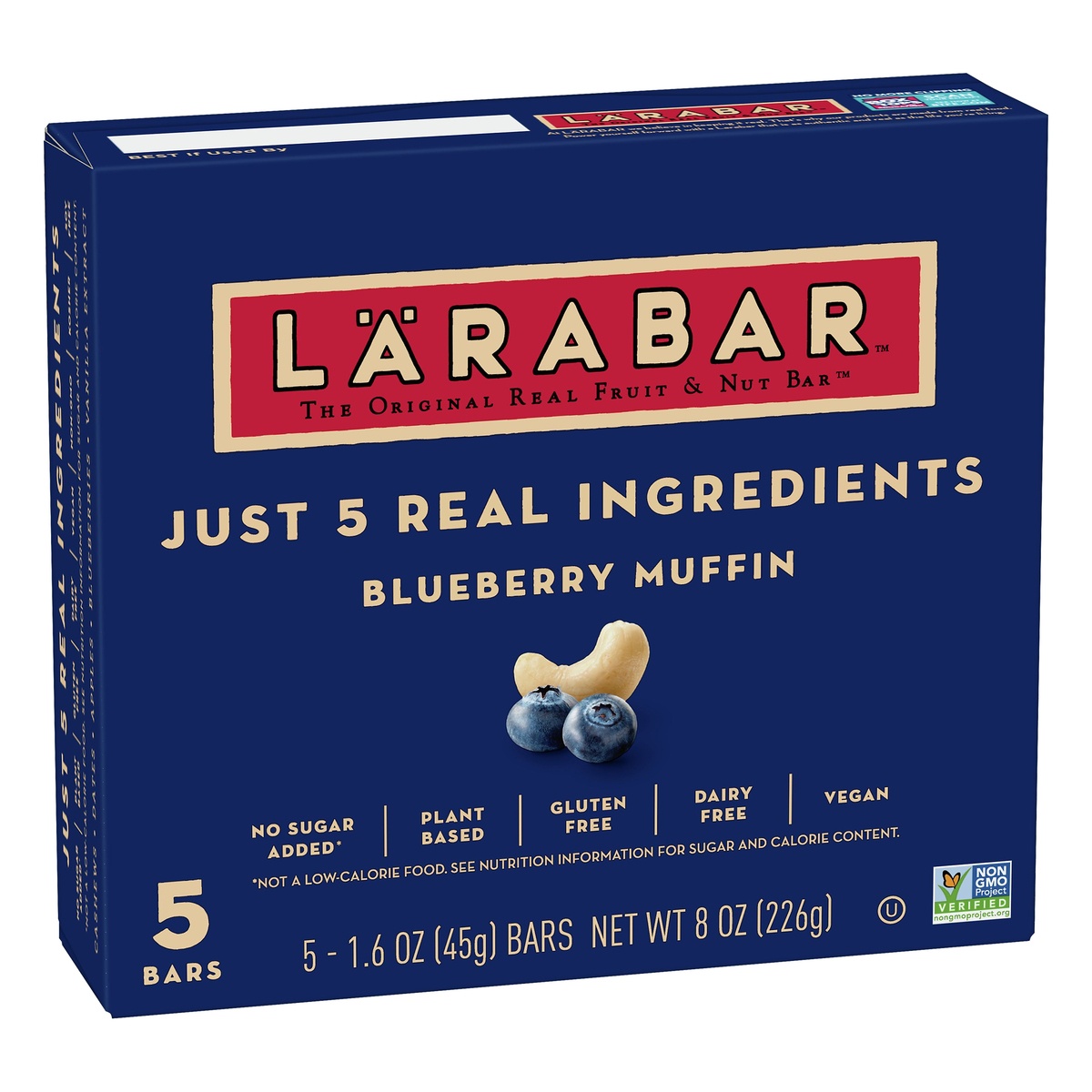 slide 2 of 10, LÄRABAR Gluten Free Bar, Blueberry Muffin, 5 ct; 1.6 oz