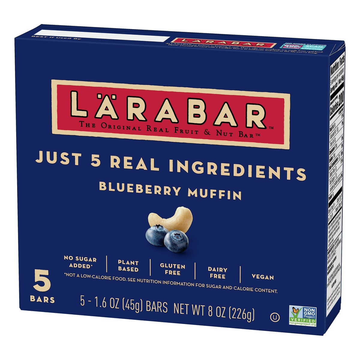 slide 3 of 10, LÄRABAR Gluten Free Bar, Blueberry Muffin, 5 ct; 1.6 oz