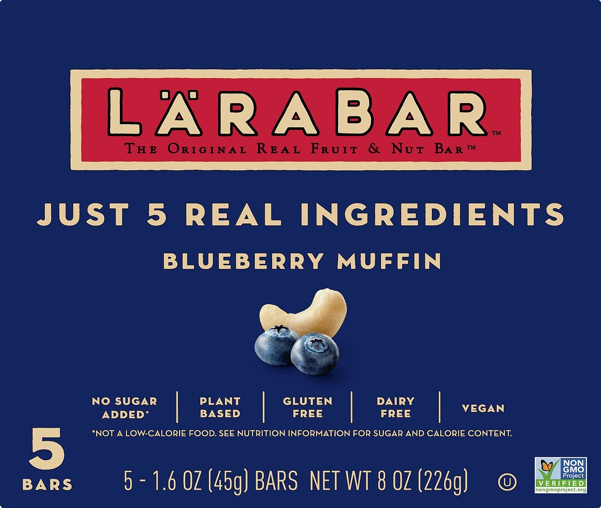 slide 9 of 10, LÄRABAR Gluten Free Bar, Blueberry Muffin, 5 ct; 1.6 oz