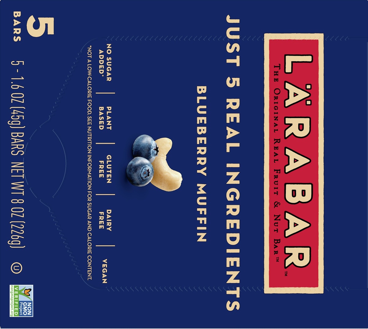 slide 10 of 10, LÄRABAR Gluten Free Bar, Blueberry Muffin, 5 ct; 1.6 oz