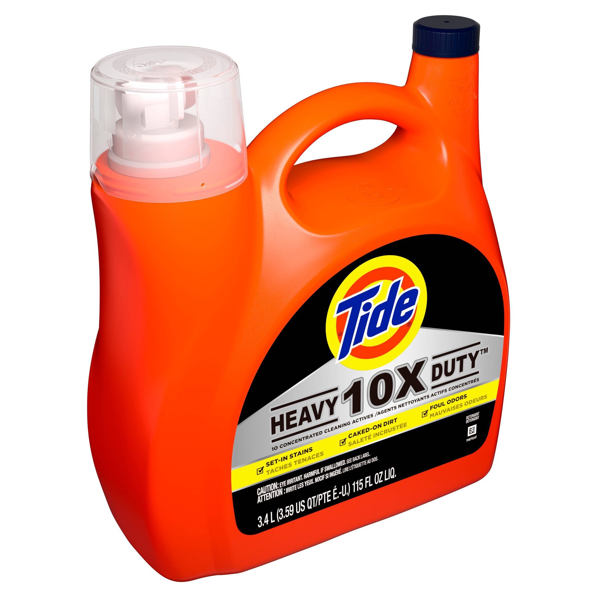 slide 1 of 6, Tide 10x Heavy Duty Liquid Laundry Detergent, 115 fl oz