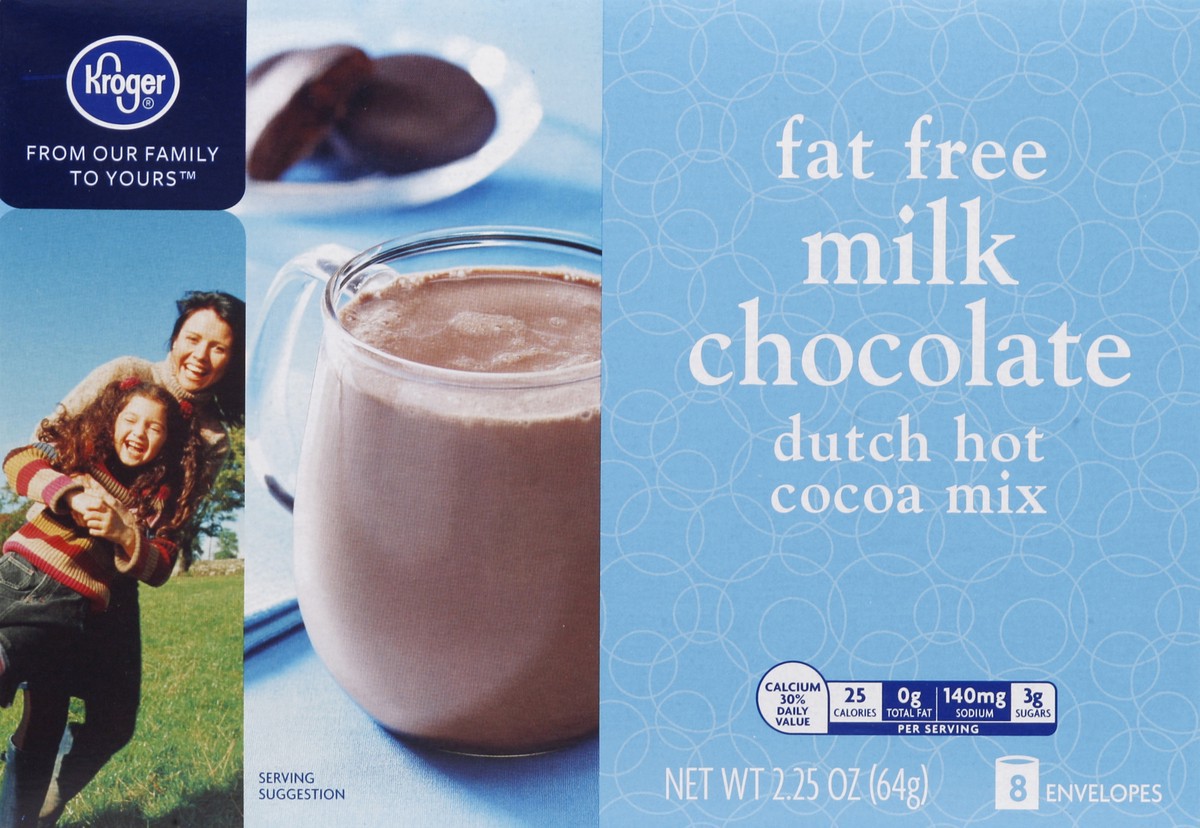 slide 5 of 6, Kroger Milk Chocolate Dutch Hot Cocoa Mix - Fat Free, 8 ct; 0.28 oz