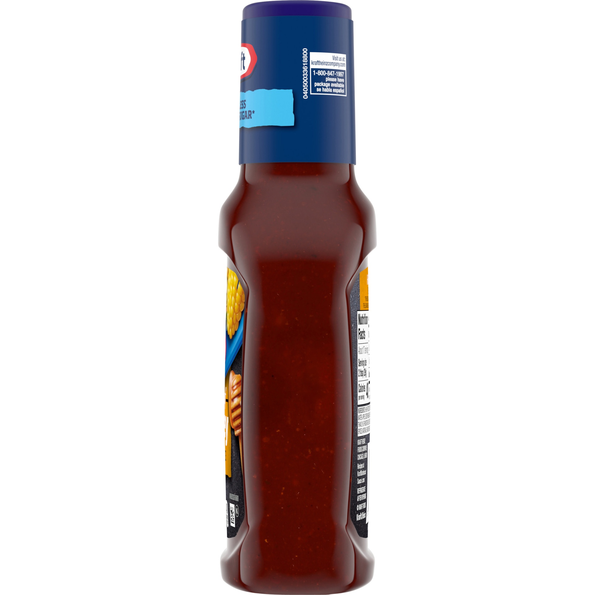 slide 5 of 7, Kraft Hint of Honey Barbecue Sauce with 25% Less Sugar Bottle, 17.5 oz