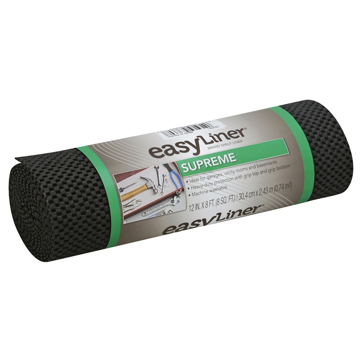 slide 1 of 4, Duck Easy Liner Shelf Liner Non Adhesive Supreme Black 12 Inch X 7 Feet, 1 ct